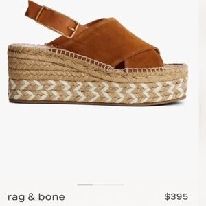 Rag & Bone Tari Wedge Espadrilles Size 39